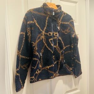 RL navy mu all-over pattern fleece